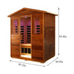 Bluetooth Premium 3 Person Outdoor Mahogany Far Infrared Sauna