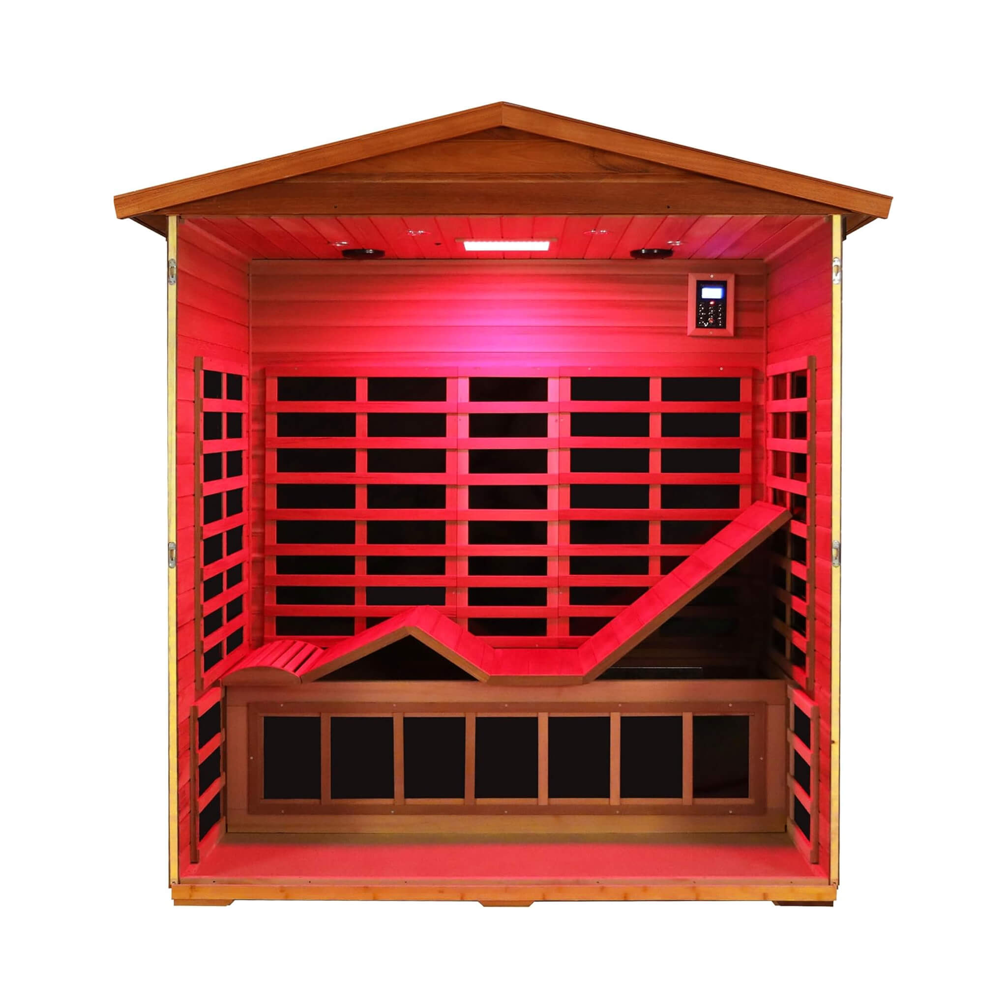 Bluetooth Premium 3 Person Outdoor Mahogany Far Infrared Sauna