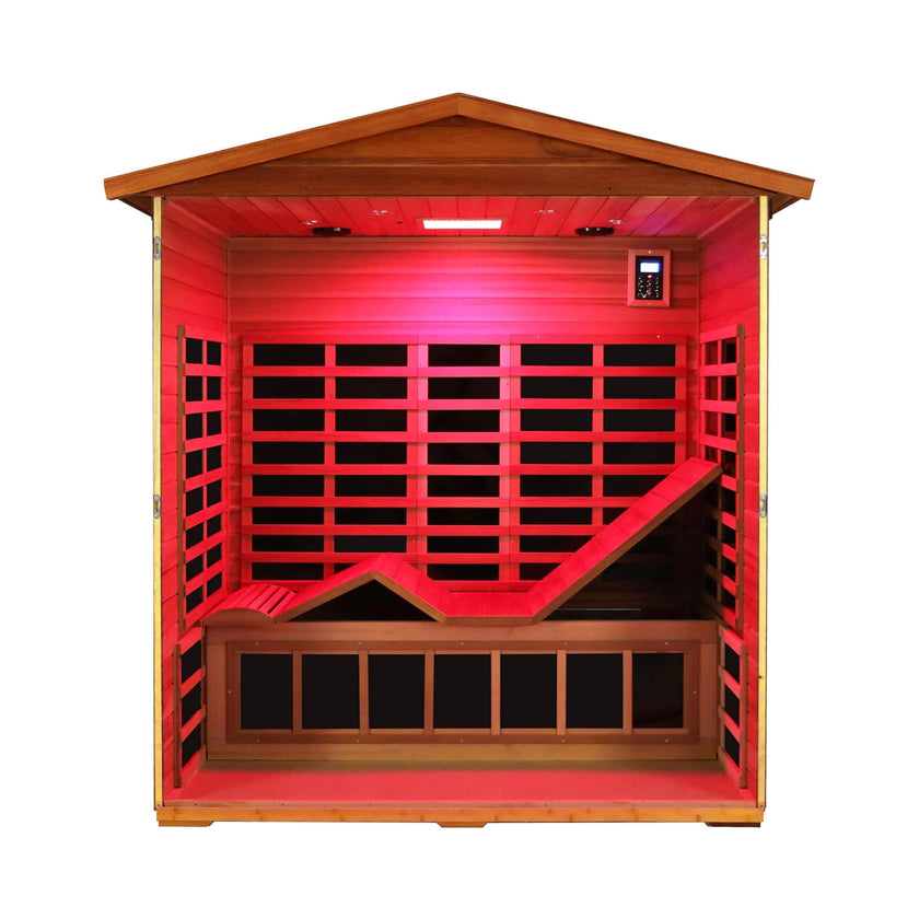 Bluetooth Premium 3 Person Outdoor Mahogany Far Infrared Sauna