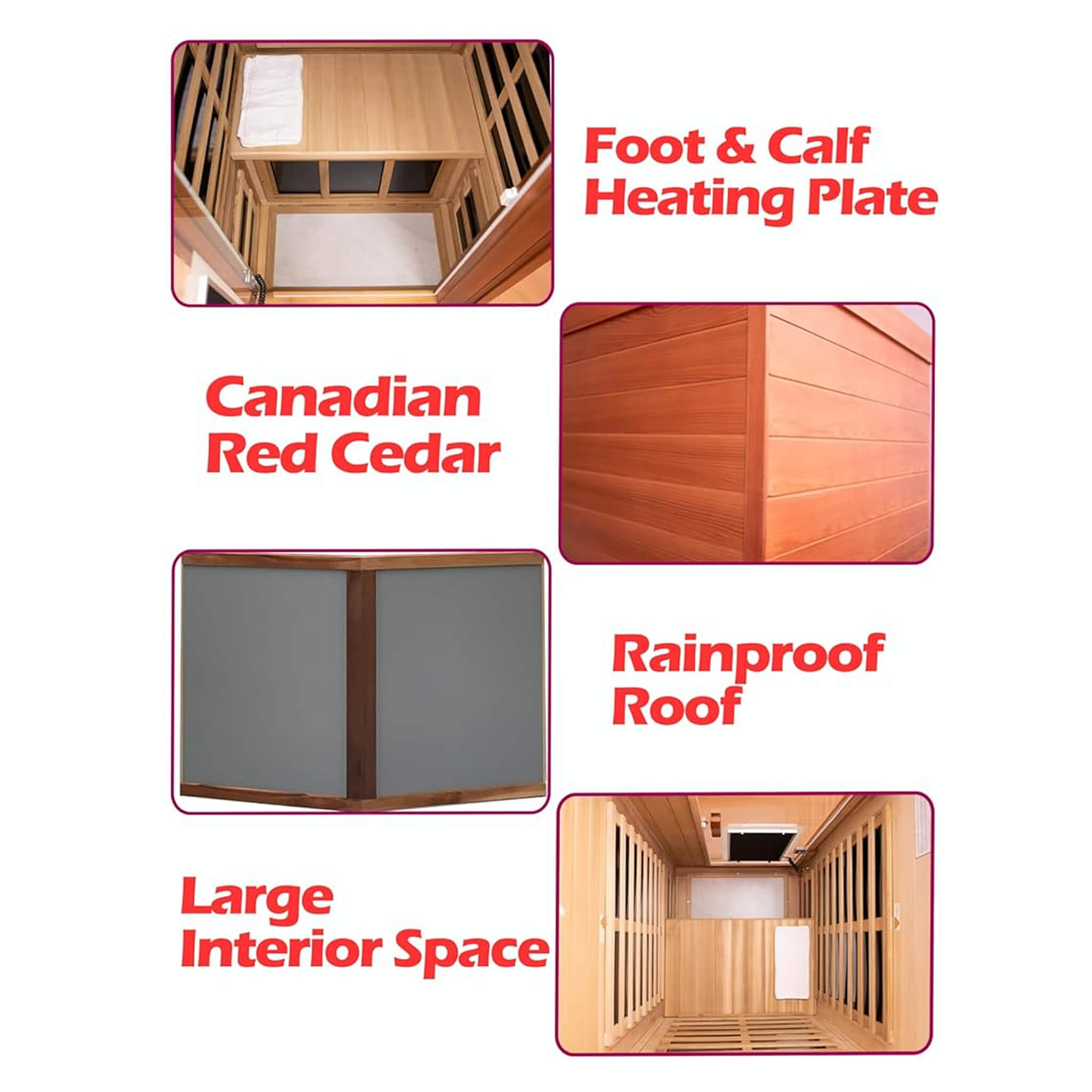 Thermora 1 Person Outdoor Red Cedar Infrared Sauna with Low EMF & Bluetooth