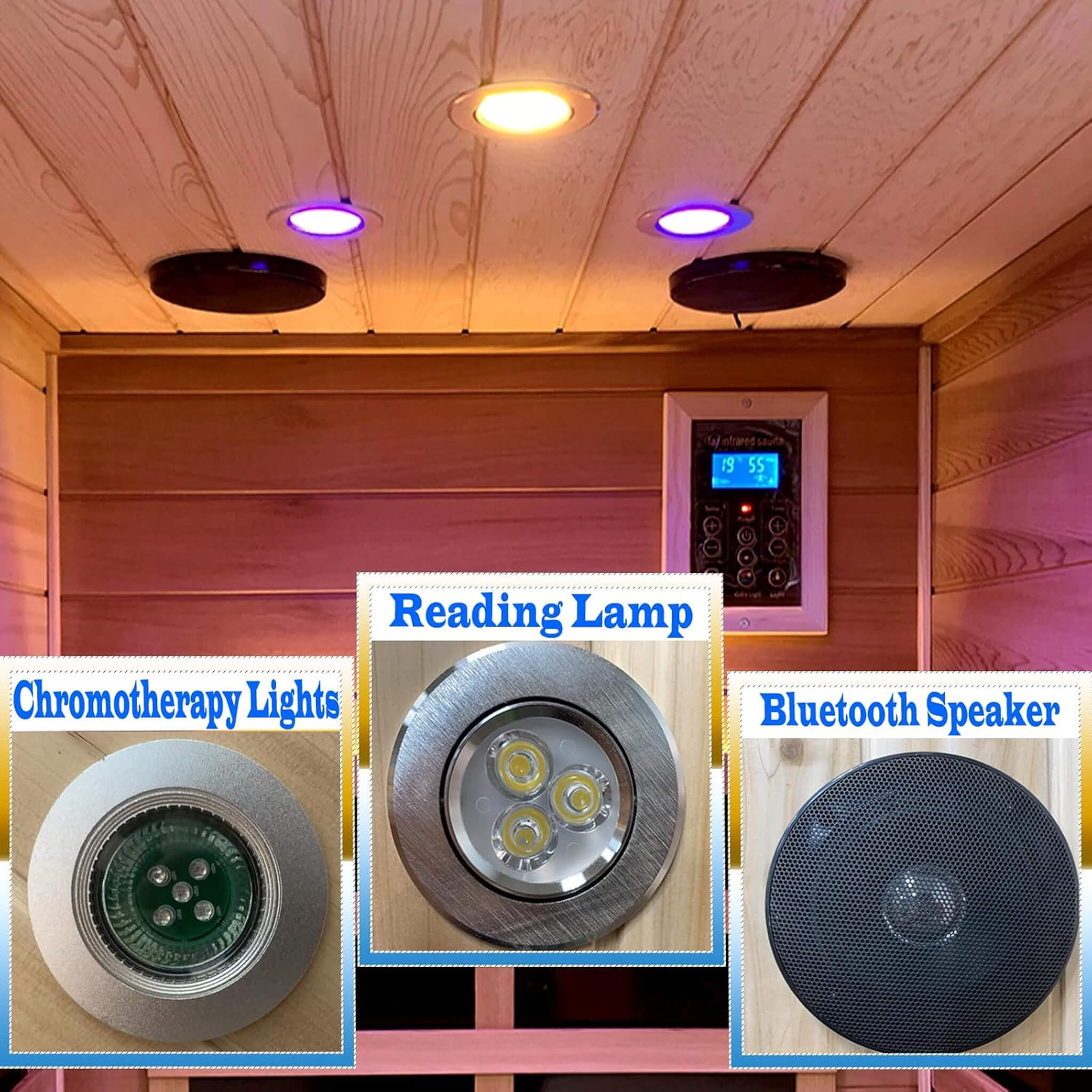 Thermora 1 Person Outdoor Red Cedar Infrared Sauna with Low EMF & Bluetooth