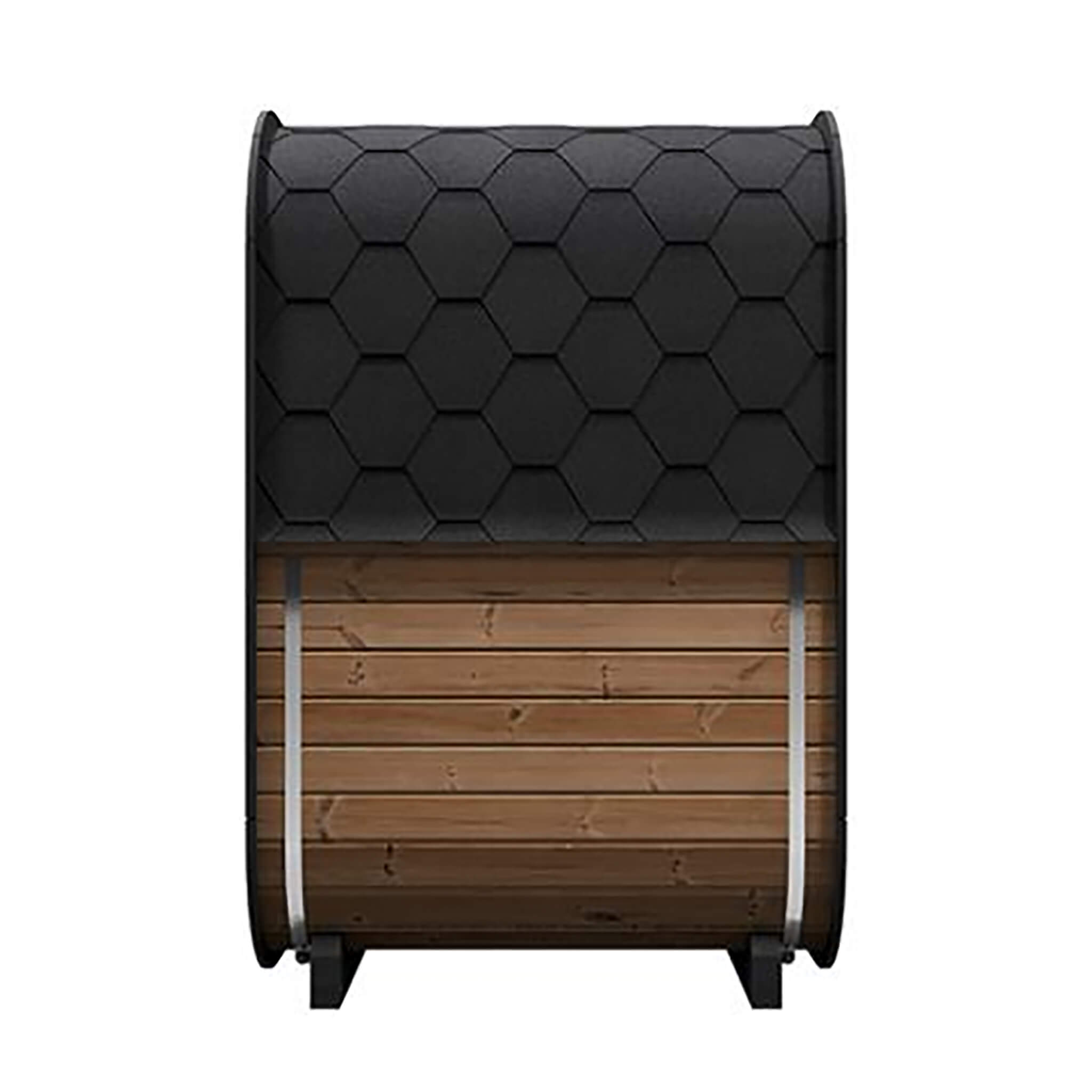 SaunaLife 2 Person Outdoor Sauna Cube Series Glass Front Thermo Wood
