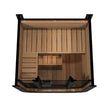 SaunaLife 2 Person Outdoor Sauna Cube Series Glass Front Thermo Wood