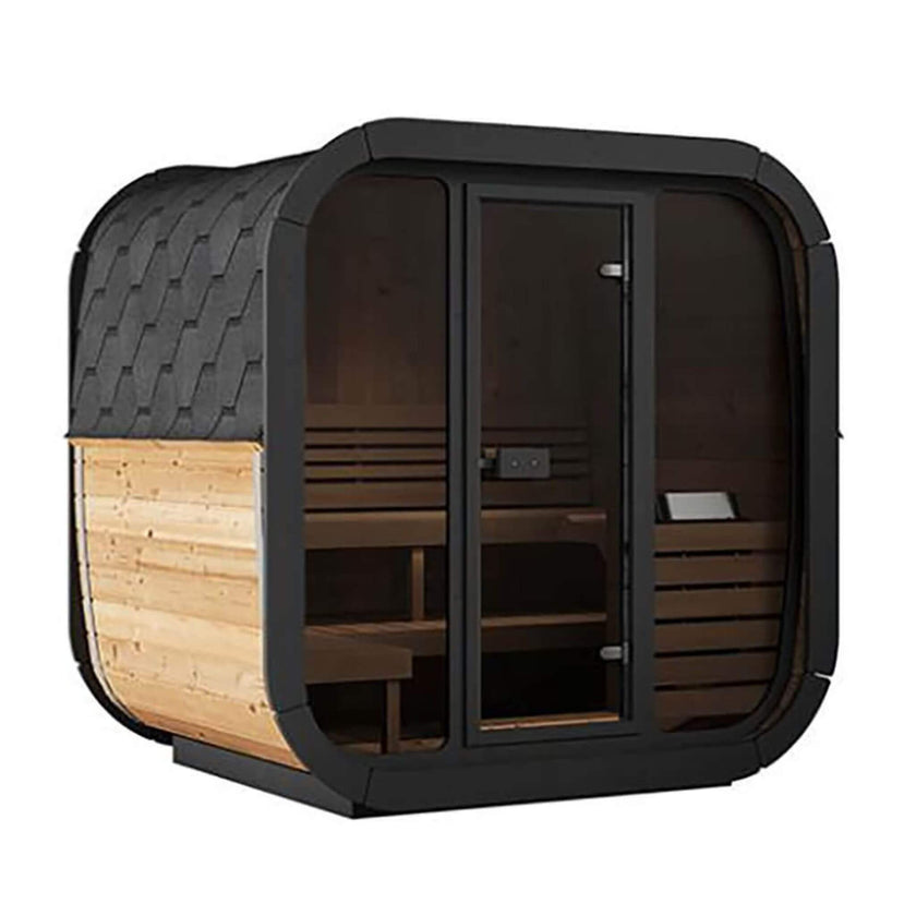 SaunaLife CL5G 4 Person Outdoor Cube Sauna Thermo Spruce Kit