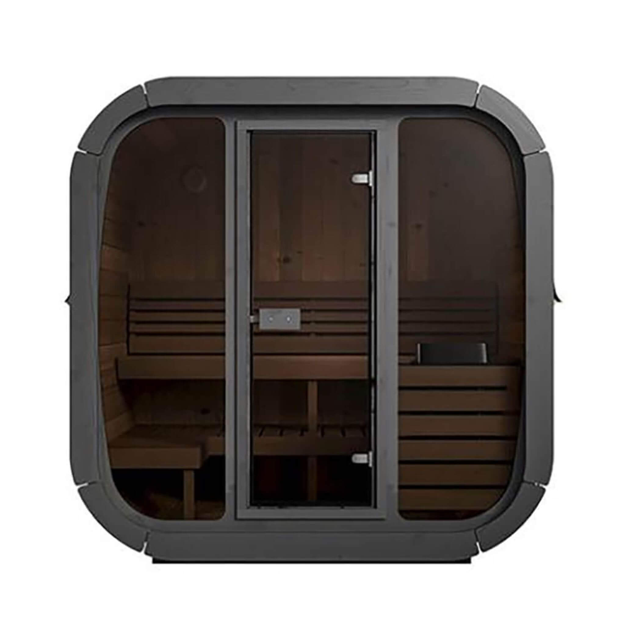 SaunaLife CL5G 4 Person Outdoor Cube Sauna Thermo Spruce Kit