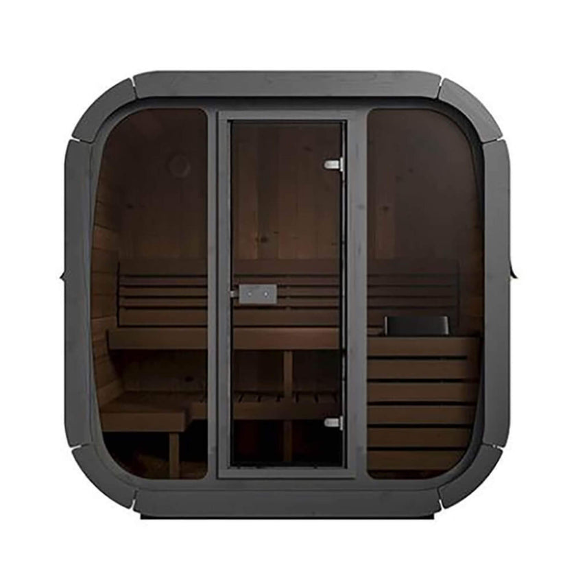 SaunaLife CL5G 4 Person Outdoor Cube Sauna Thermo Spruce Kit
