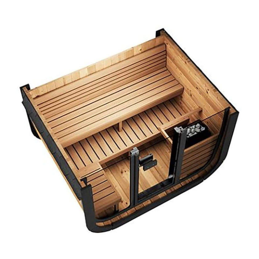 SaunaLife CL5G 4 Person Outdoor Cube Sauna Thermo Spruce Kit