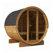 SaunaLife E7G Spruce 4 Person Barrel Sauna Outdoor Glass Front