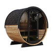 4 Person Outdoor Barrel Sauna Thermo Spruce Glass Front
