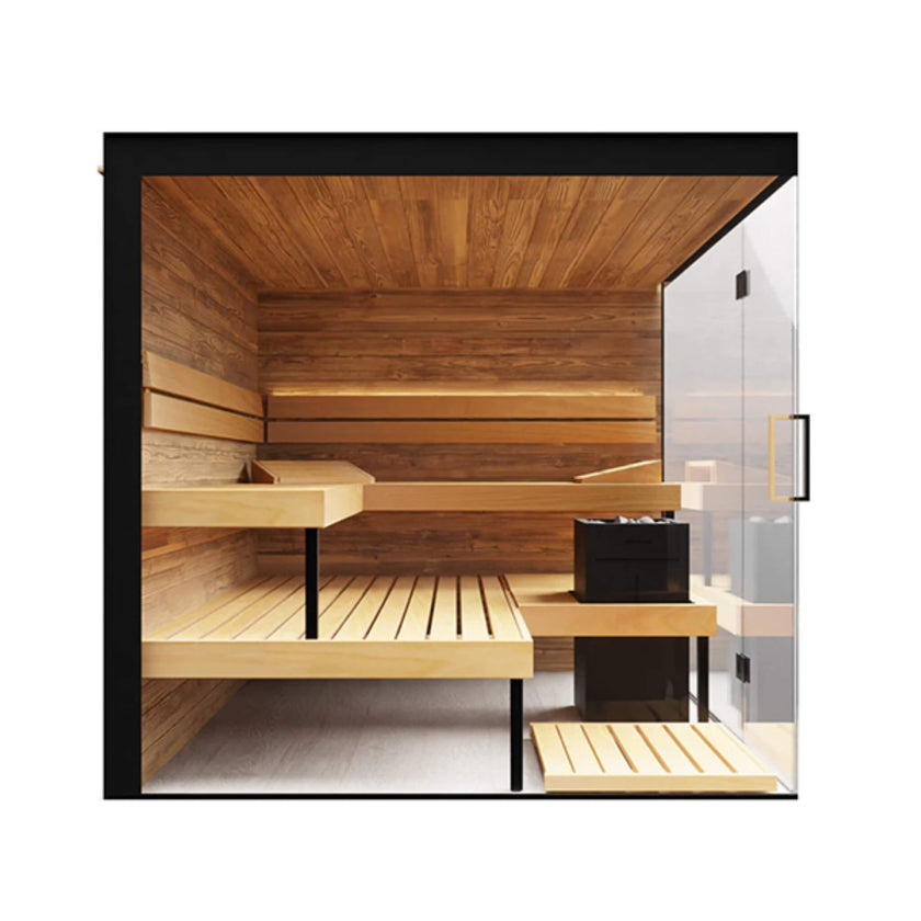 ThermaSol Indoor Glass Sauna Cabin 2–5 Person with Panoramic Front