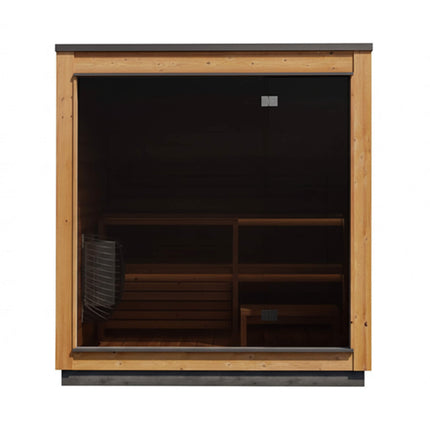 Thermasol Nordic Dawn 4-Person Outdoor Sauna Cabin | Fully Assembled Thermo-Pine Traditional Sauna