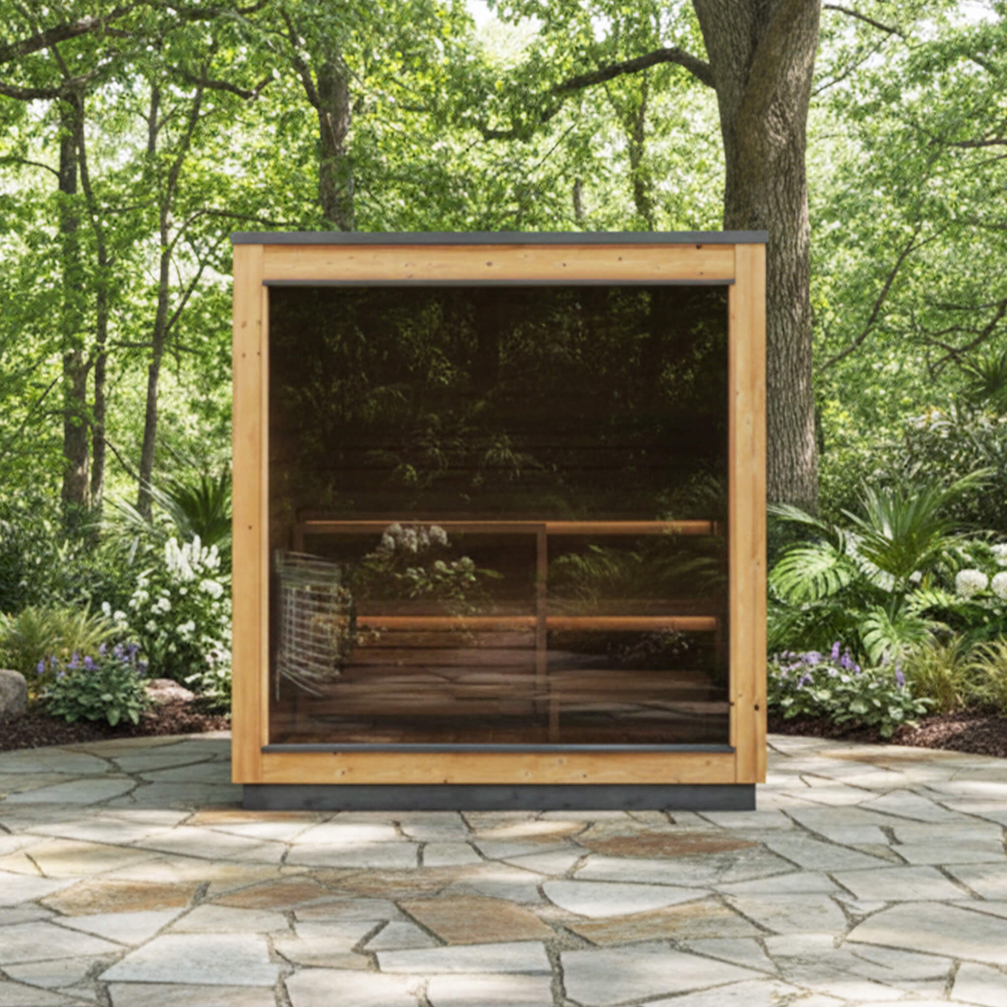 Thermasol Nordic Dawn 4-Person Outdoor Sauna Cabin | Fully Assembled Thermo-Pine Traditional Sauna
