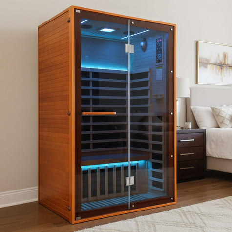 2 Person Infrared Sauna Canadian Hemlock Glass Front