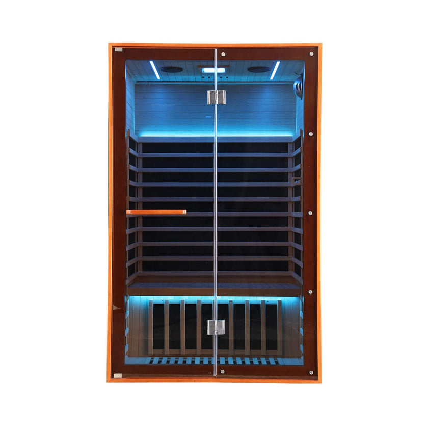 2 Person Infrared Sauna Canadian Hemlock Glass Front