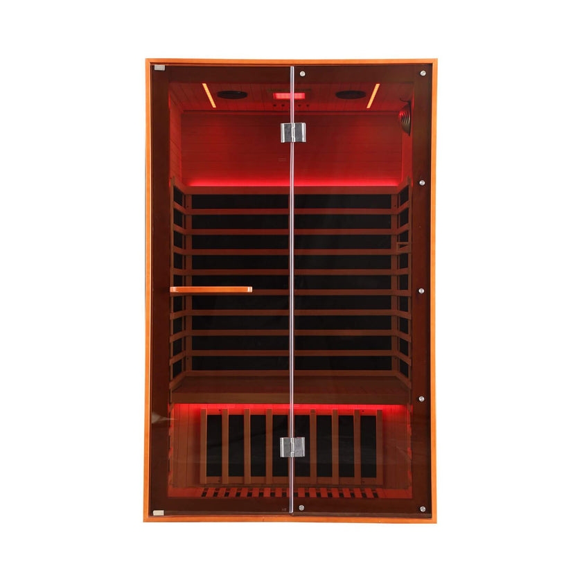 2 Person Infrared Sauna Canadian Hemlock Glass Front