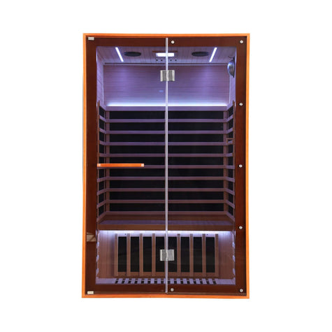 2 Person Infrared Sauna Canadian Hemlock Glass Front