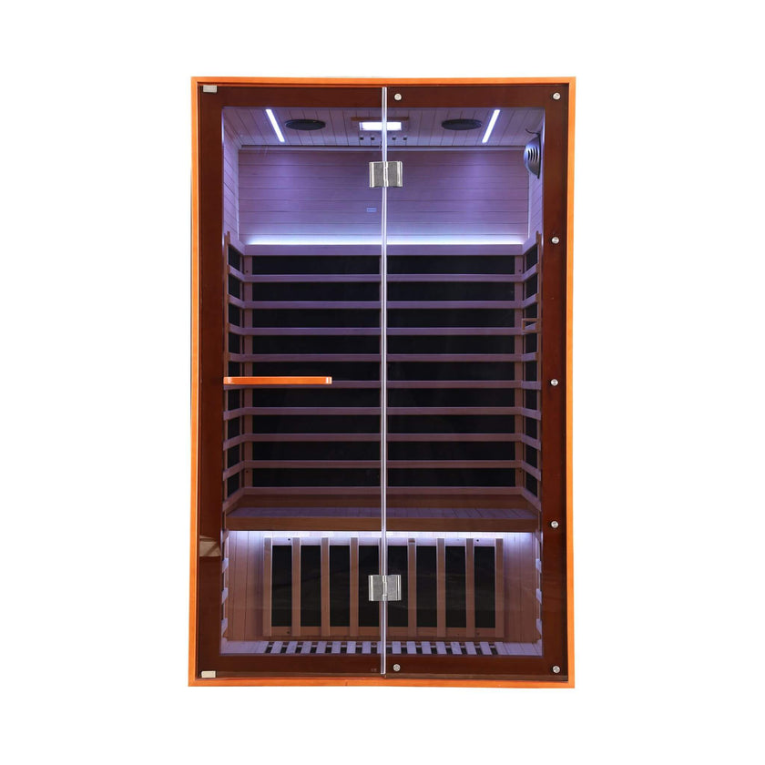 2 Person Infrared Sauna Canadian Hemlock Glass Front