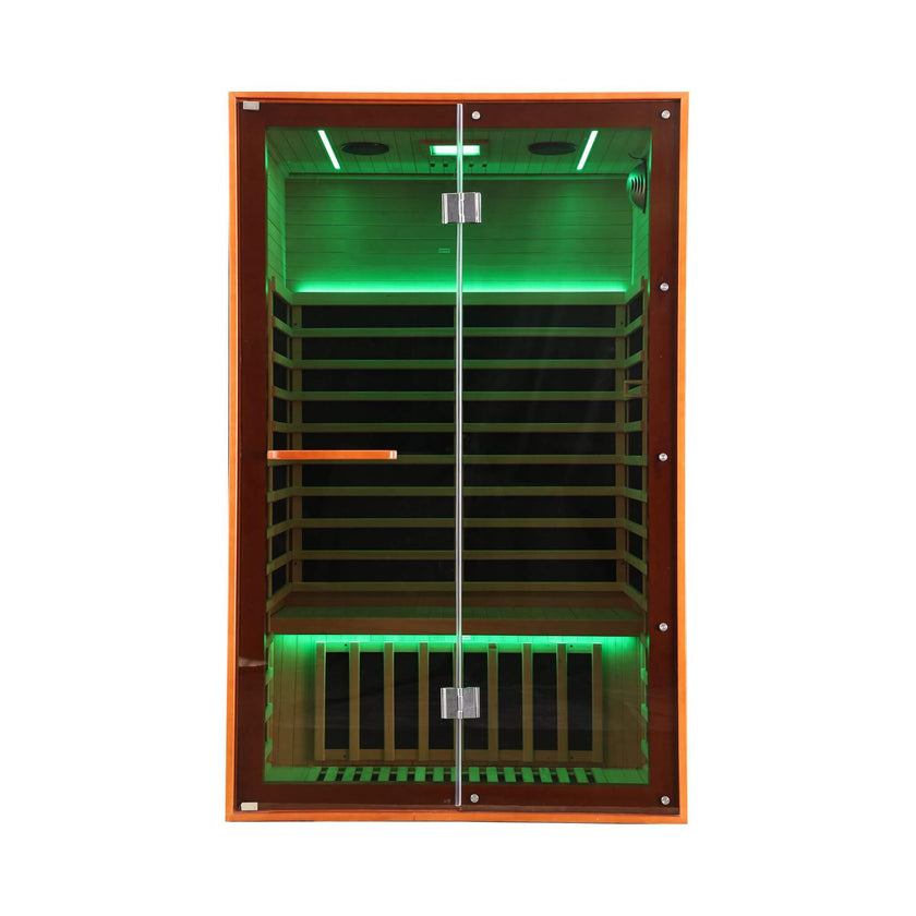 2 Person Infrared Sauna Canadian Hemlock Glass Front
