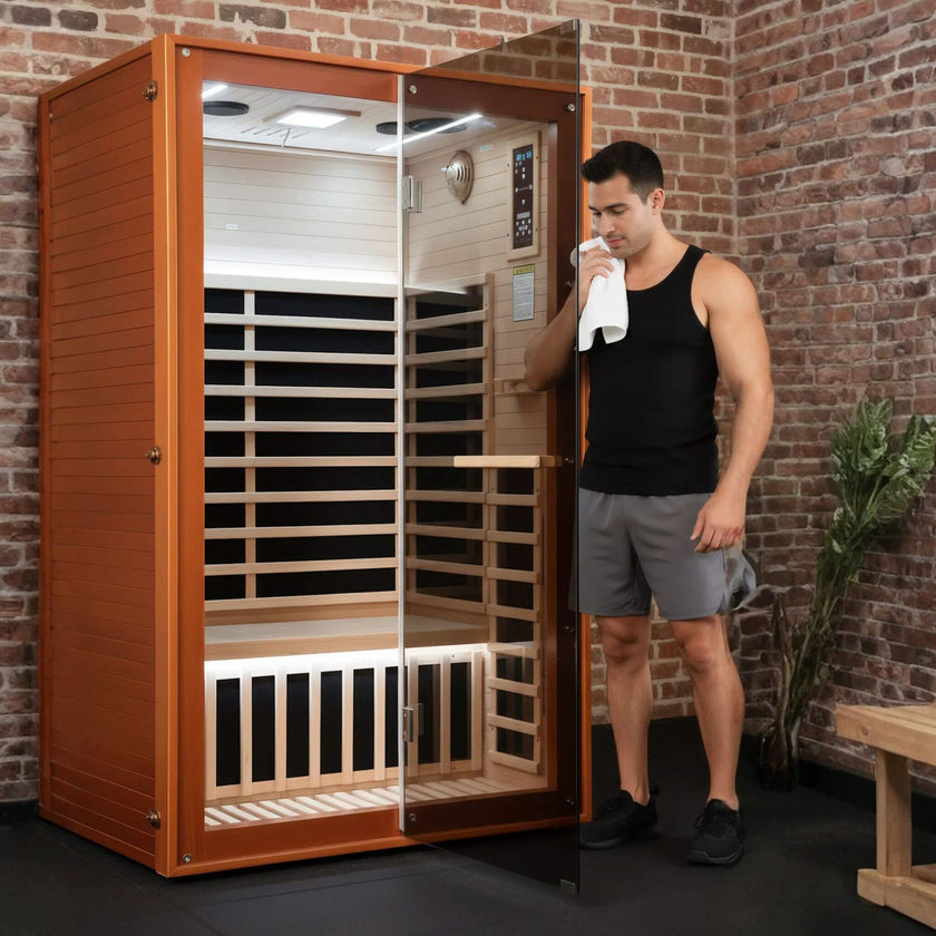 2 Person Infrared Sauna Canadian Hemlock Glass Front