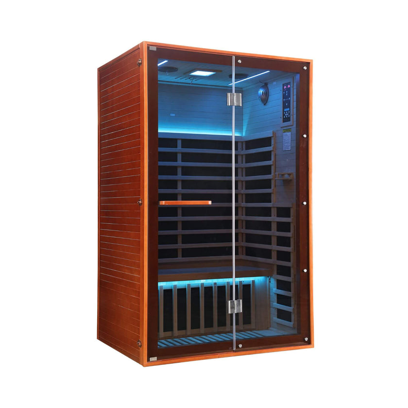 2 Person Infrared Sauna Canadian Hemlock Glass Front