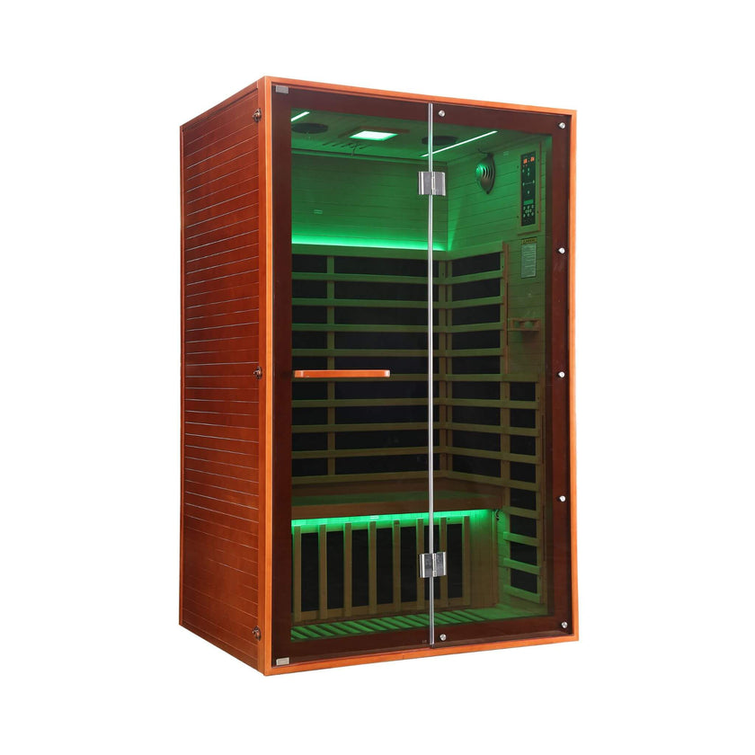 2 Person Infrared Sauna Canadian Hemlock Glass Front