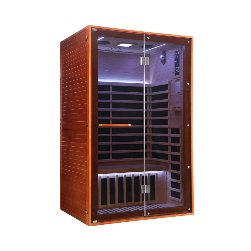 2 Person Infrared Sauna Canadian Hemlock Glass Front