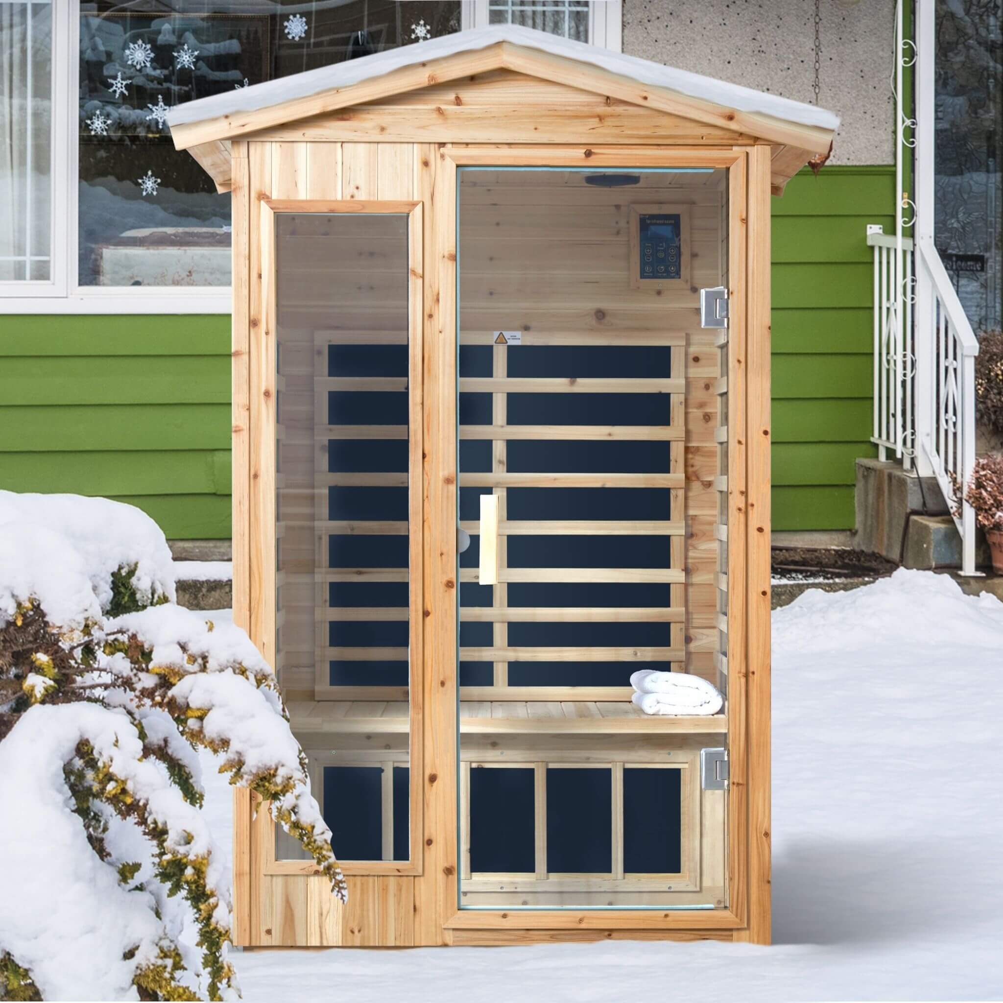Thermora 2-Person Outdoor Infrared Sauna With Bluetooth Audio And LED Lighting