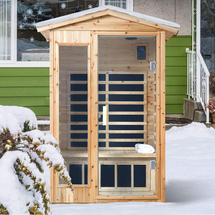 Thermora 2-Person Outdoor Infrared Sauna With Bluetooth Audio And LED Lighting