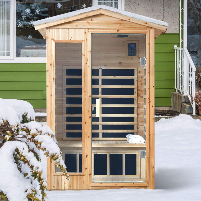 Thermora 2-Person Outdoor Infrared Sauna With Bluetooth Audio And LED Lighting