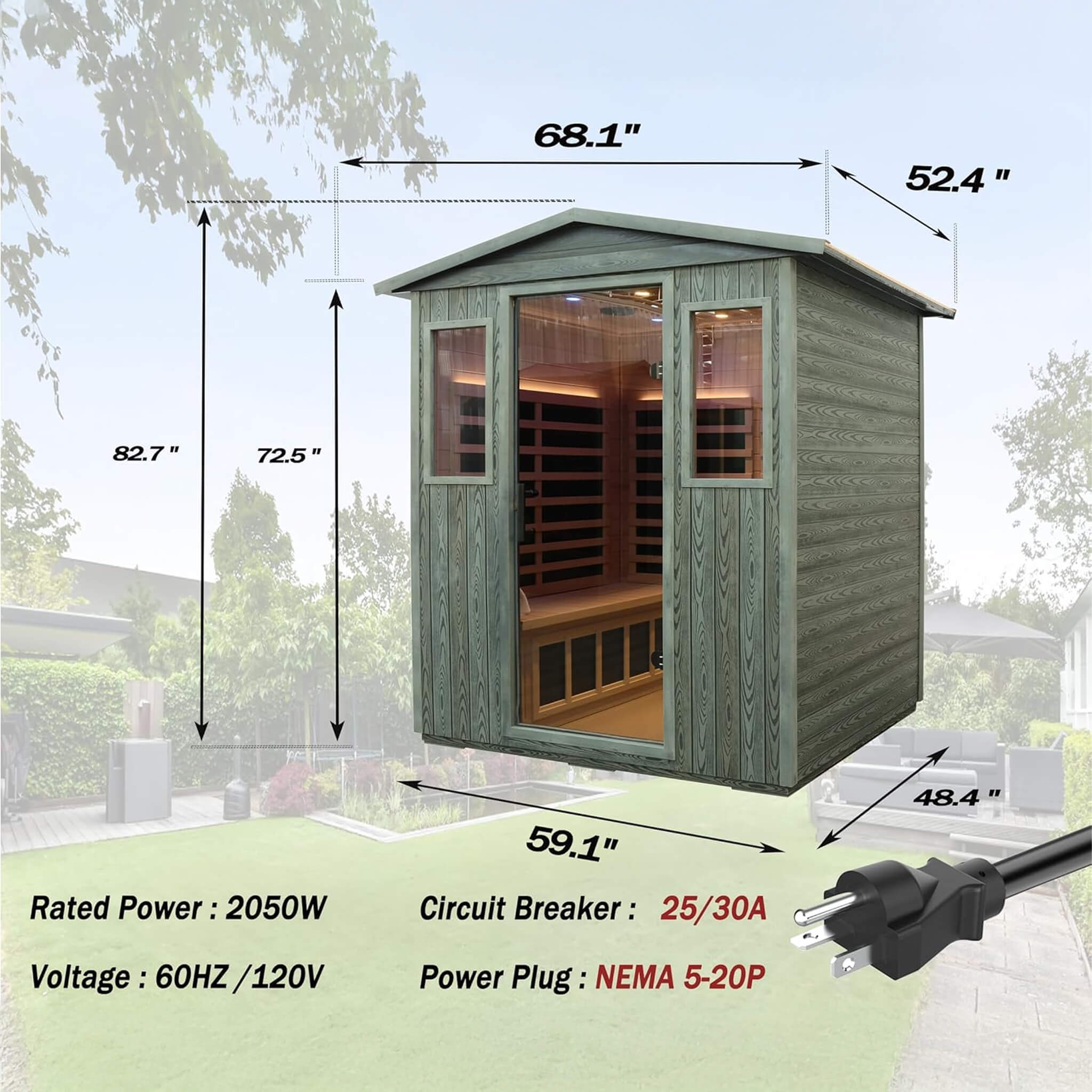 Thermora Bluetooth 4 Person Full Spectrum Outdoor Infrared Sauna