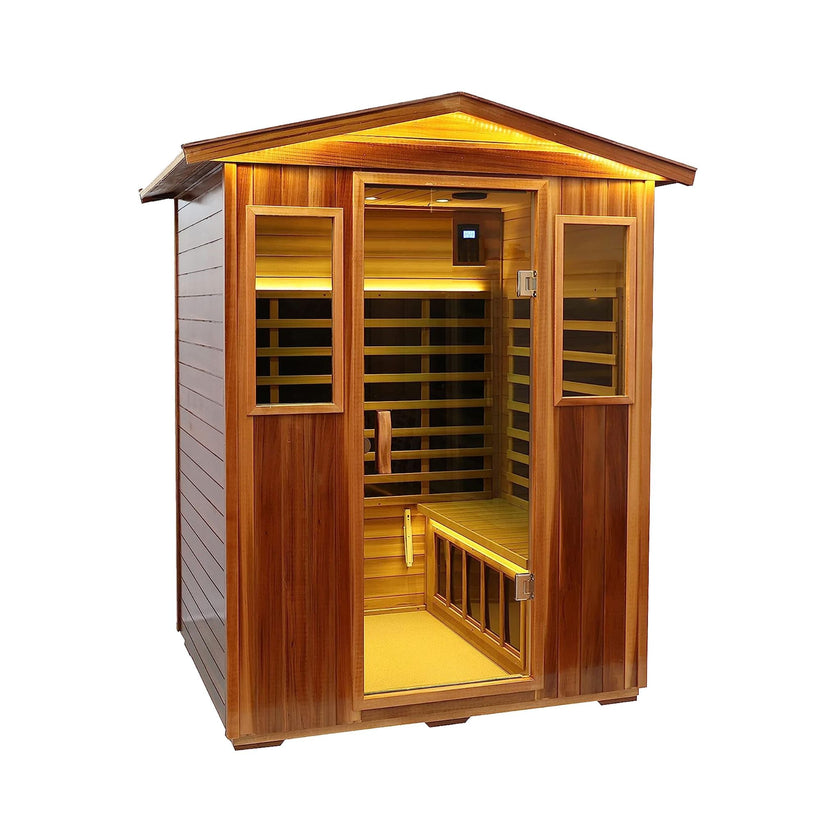 Bluetooth Thermora 4 Person Outdoor Infrared Hemlock Sauna