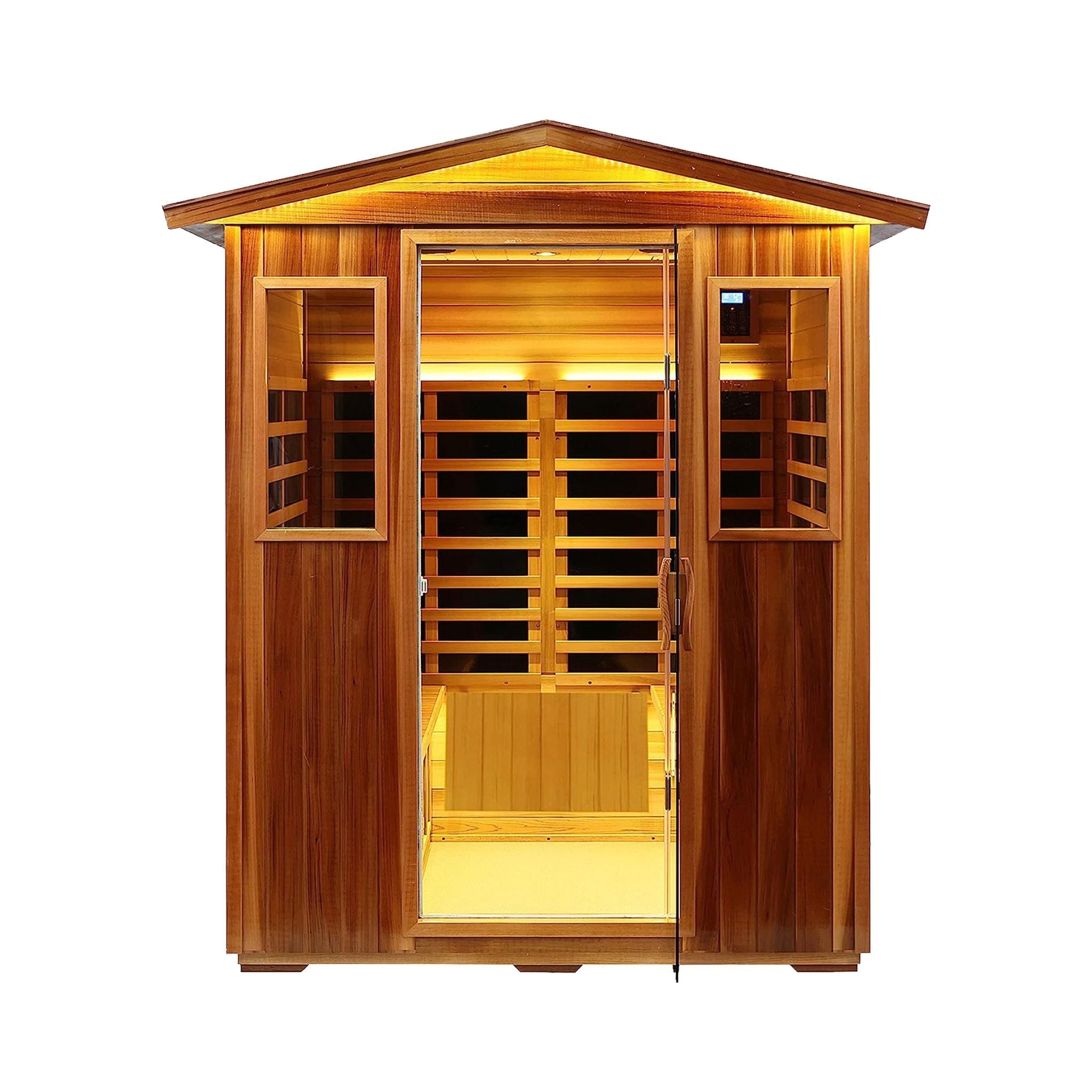 Bluetooth Thermora 4 Person Outdoor Infrared Hemlock Sauna