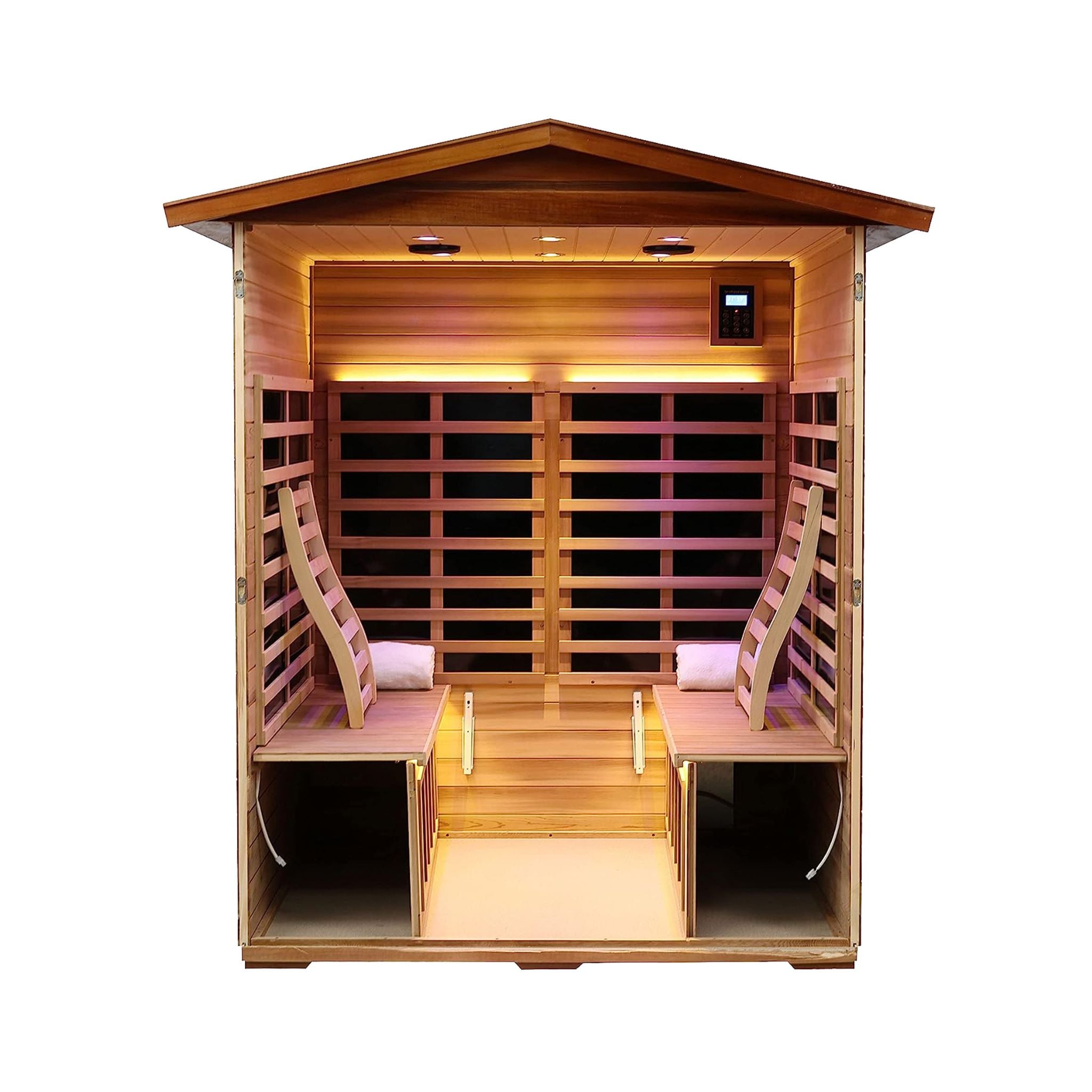 Bluetooth Thermora 4 Person Outdoor Infrared Hemlock Sauna