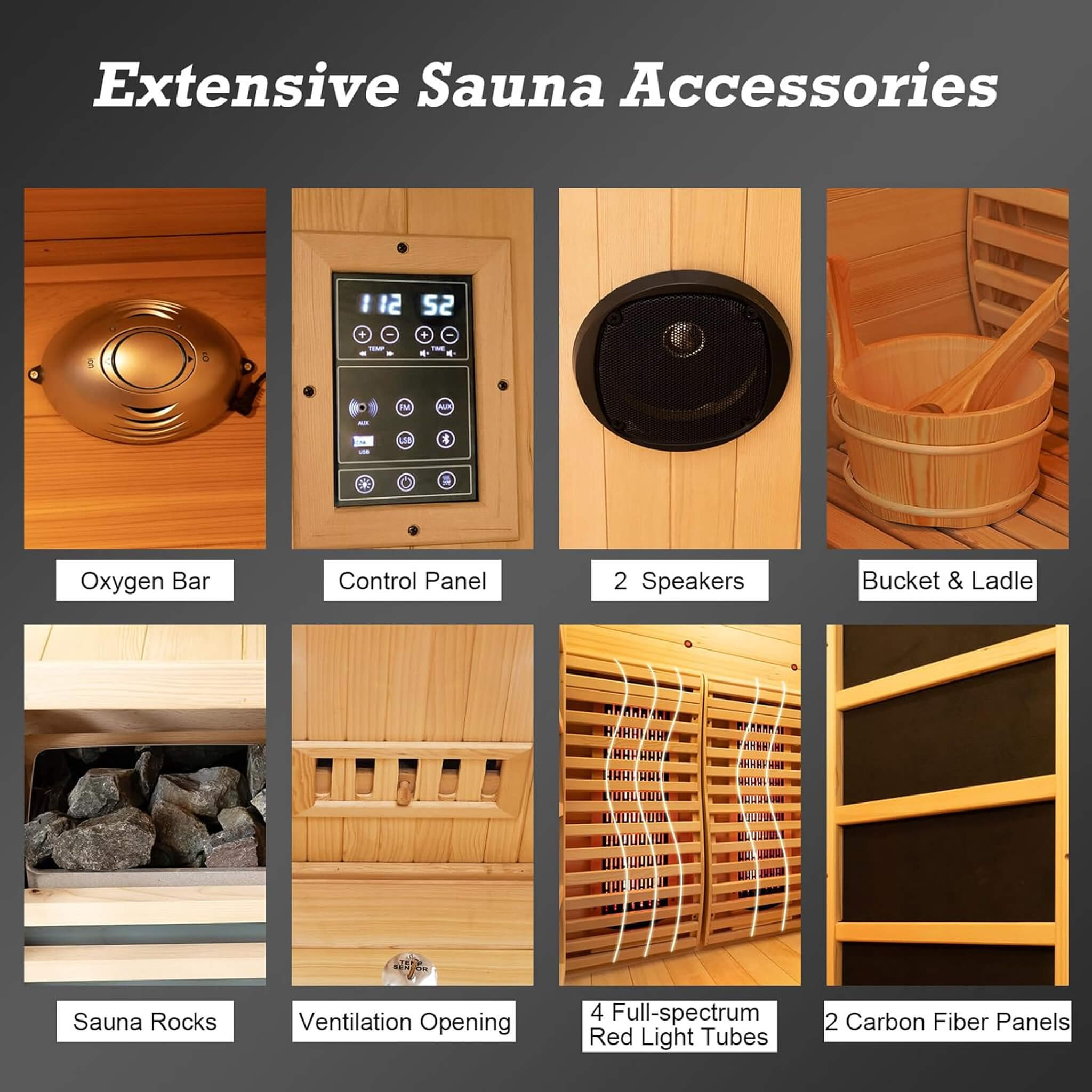 Rövia Luma Indoor 2 Person Dual System Sauna Room