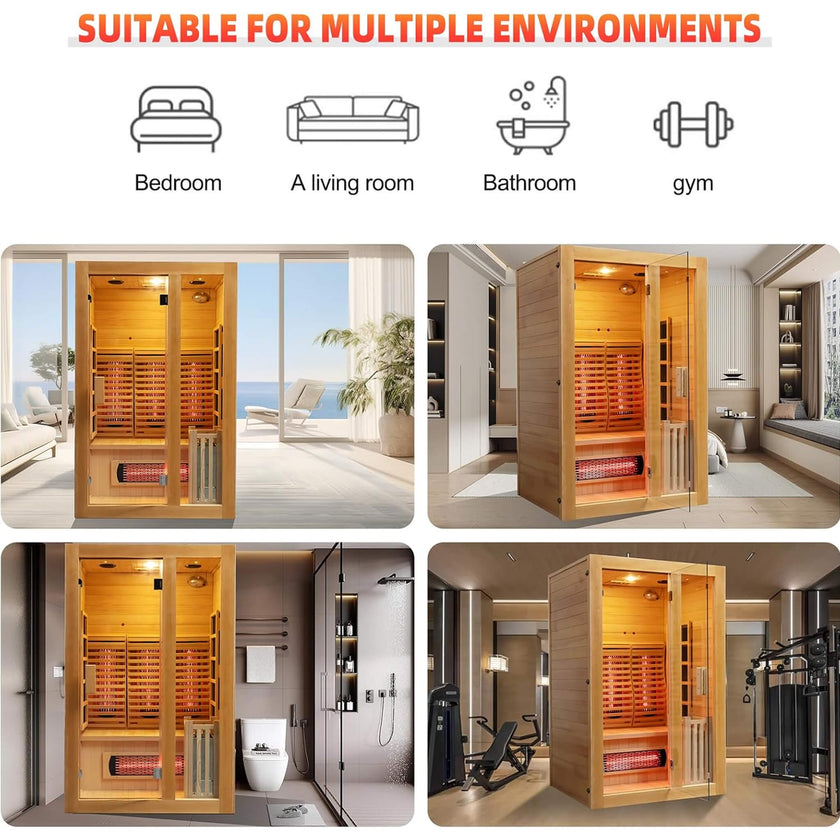 Rövia Luma Indoor 2 Person Dual System Sauna Room