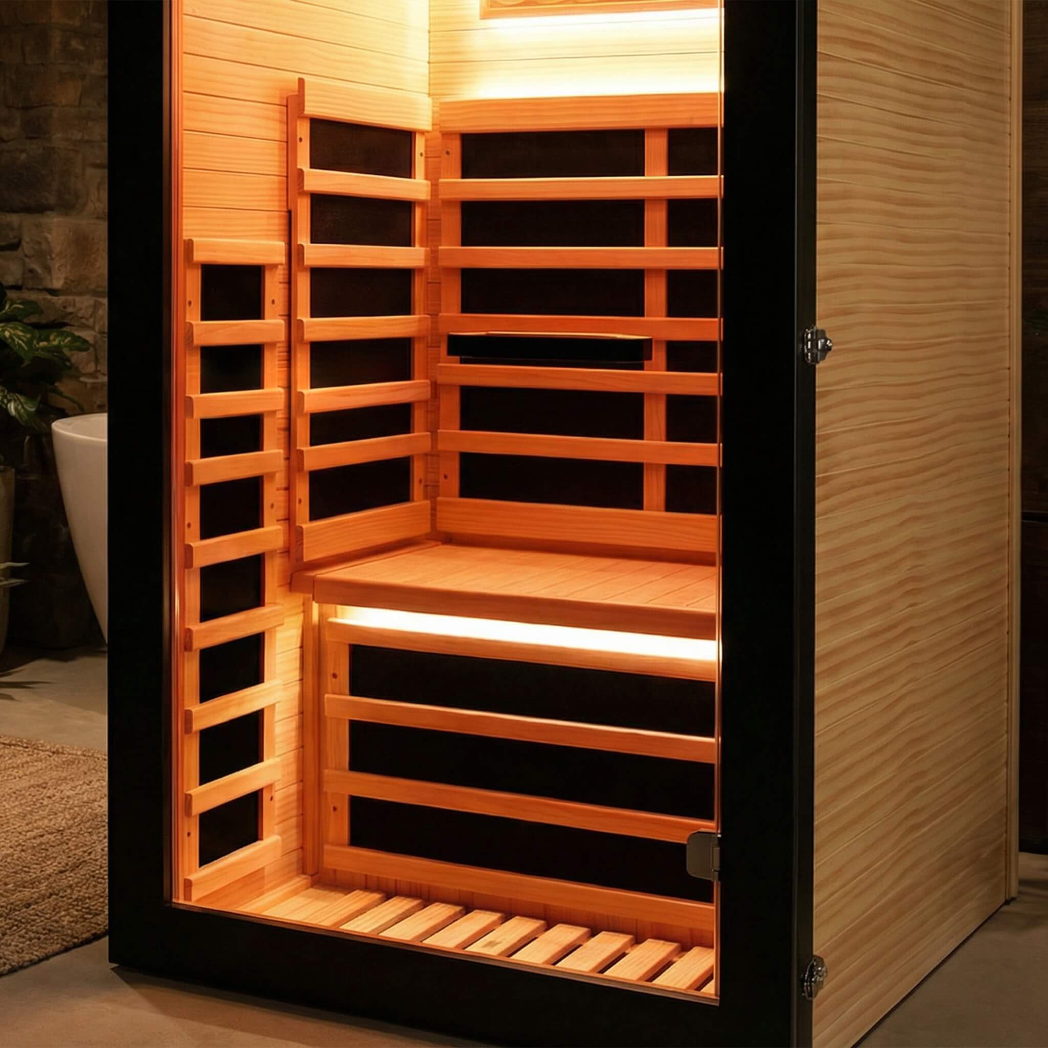Thermora 1 Person Chilean Pine Infrared Sauna Cabin for Home