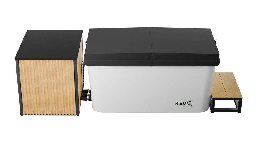RevX Acrylic X Tub Cold Plunge + LUX High Performance Chiller and Filtration System
