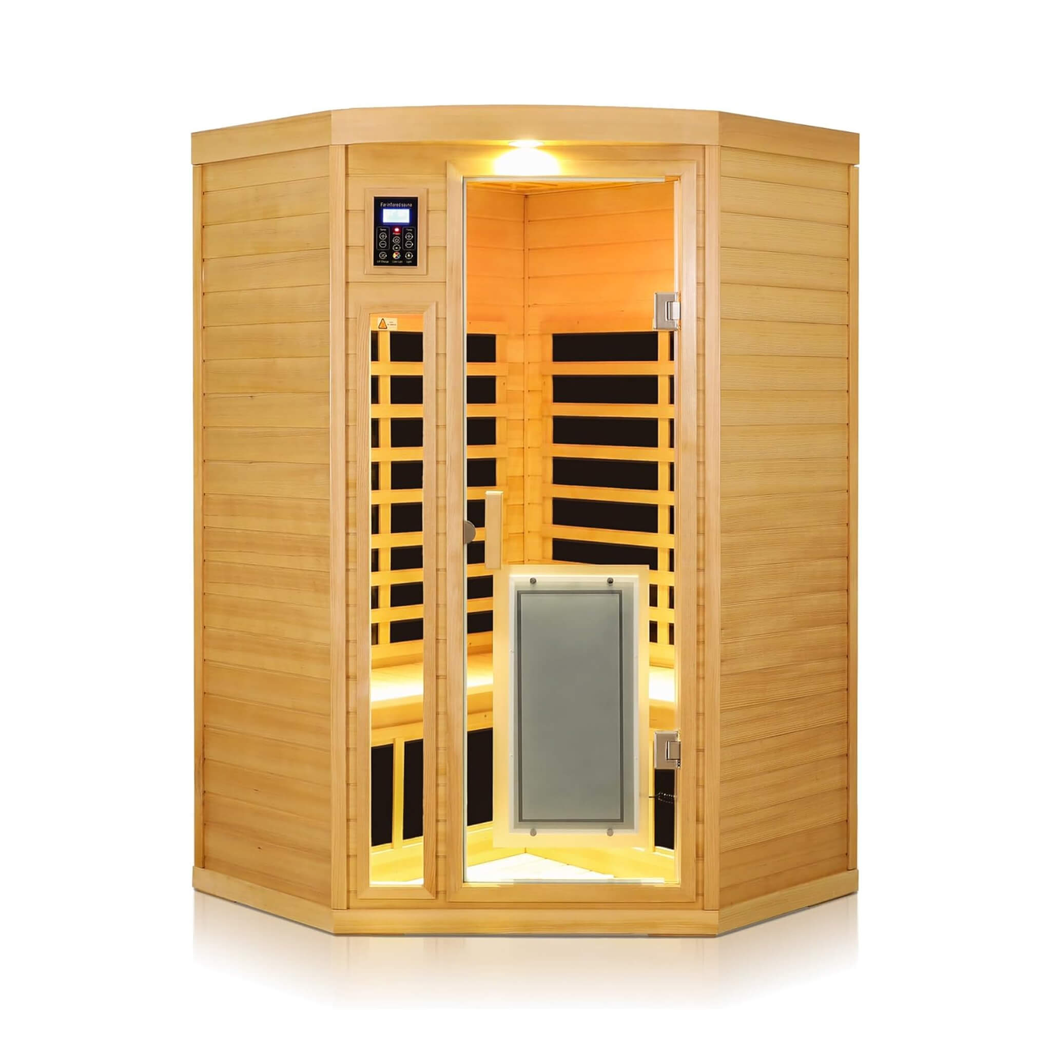 2 Person Corner Infrared Cedar Sauna with Bluetooth Speakers