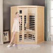 2 Person Corner Infrared Cedar Sauna with Bluetooth Speakers